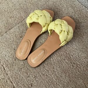 Marc Fisher Womens Bolier Faux Leather Braided Slide Sandals size 6